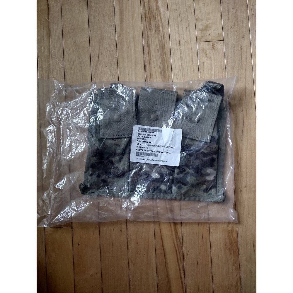 USGI Propper MOLLE II OCP MultiCam 3-Pocket Bandoleer Ammunition Pouch New